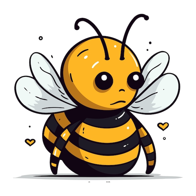 Vecteur une jolie abeille de dessin animé isolée sur un fond blanc illustration vectorielle
