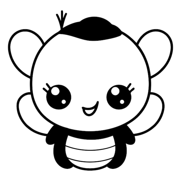 Vecteur une jolie abeille de dessin animé isolée sur un fond blanc