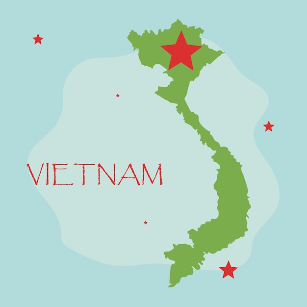 Vecteur jolie carte du vietnam