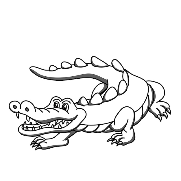 Vecteur une jolie conception d'illustration d'art de crocodile