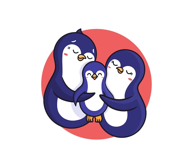 Jolie Famille De Pingouins