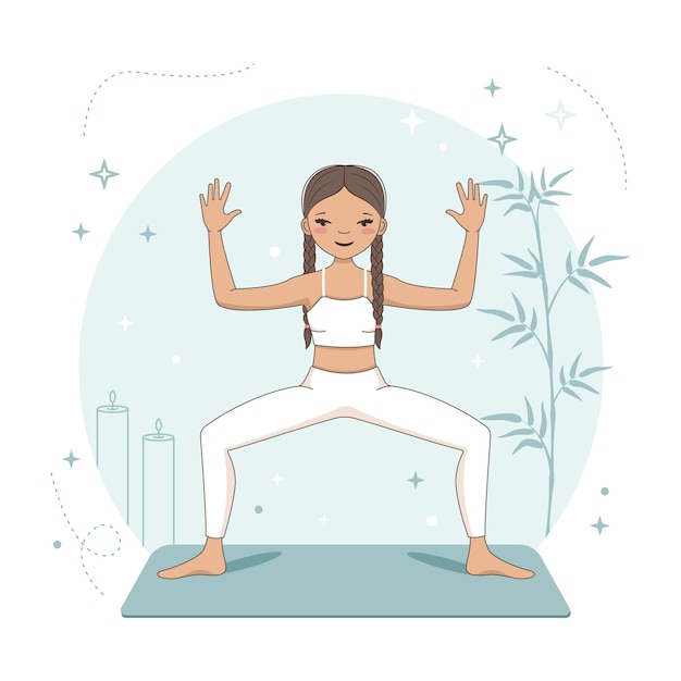 jolie fille faisant du yoga méditation