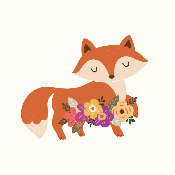 Vecteur une jolie illustration de renard