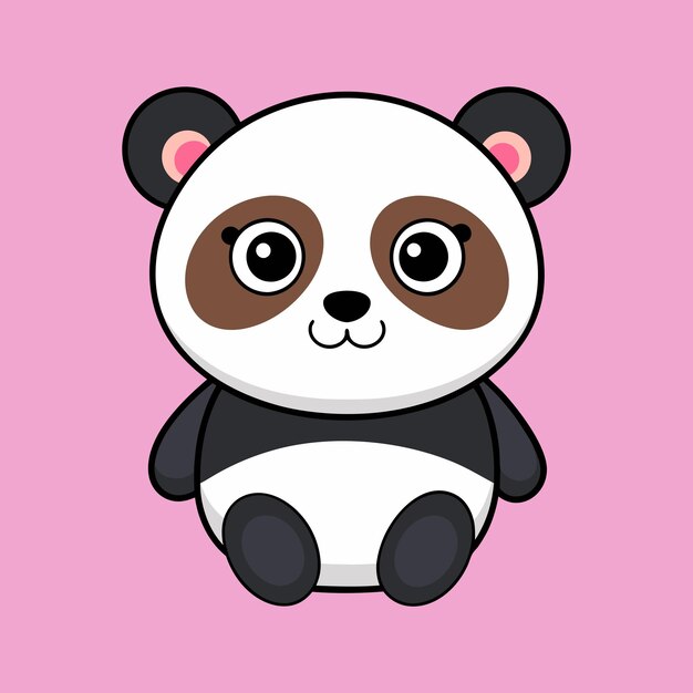 Une jolie illustration de style vectoriel du panda