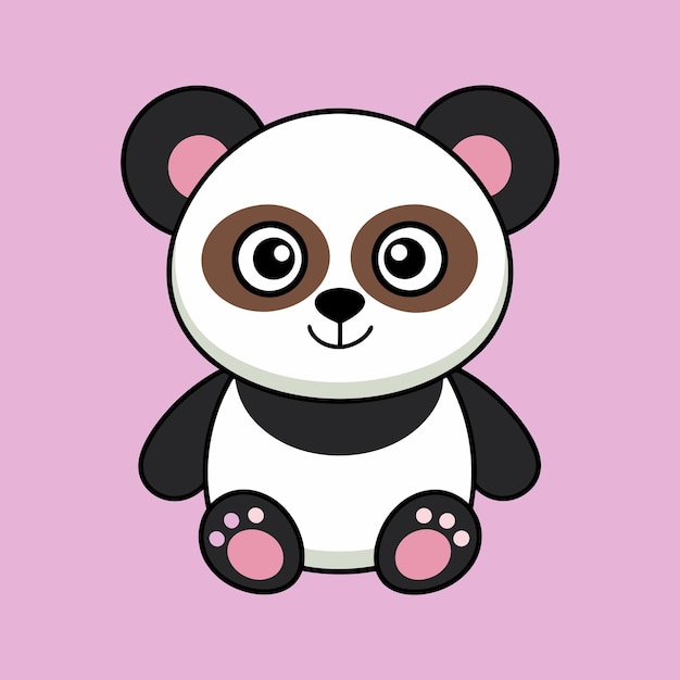 Une jolie illustration de style vectoriel du panda