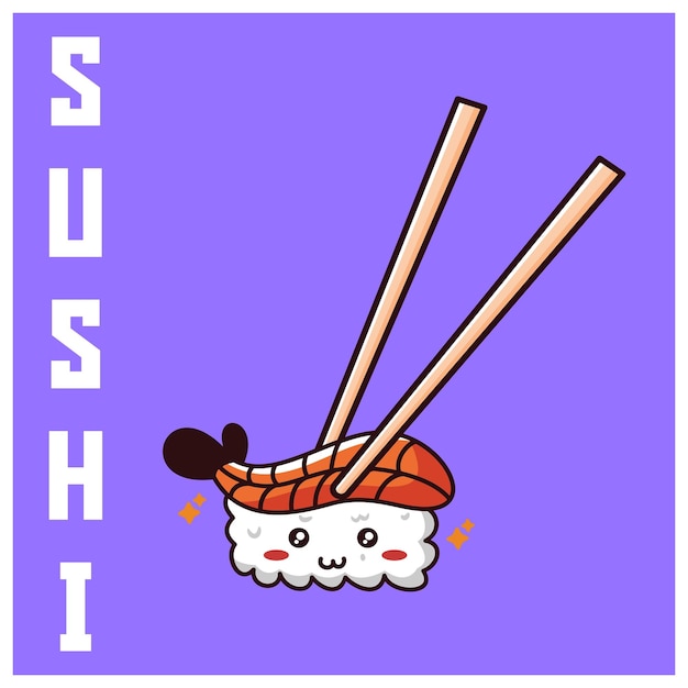 Jolie Illustration De Sushis Et De Baguettes