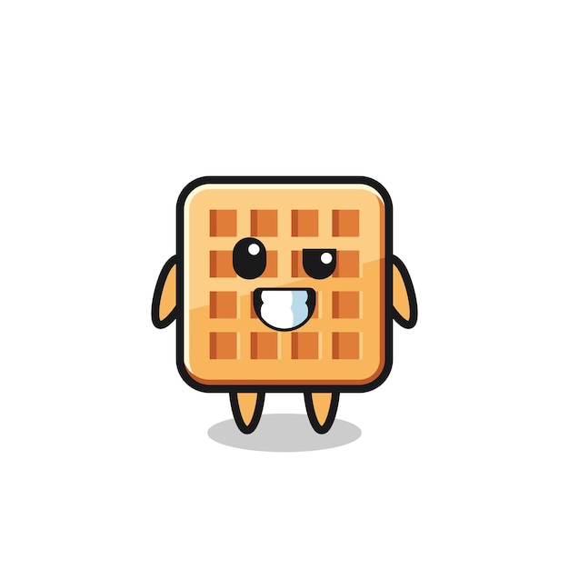 Jolie mascotte de gaufre avec un visage optimiste