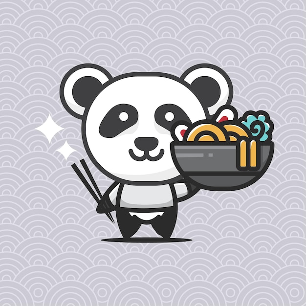 Jolie Mascotte De Panda Ramen