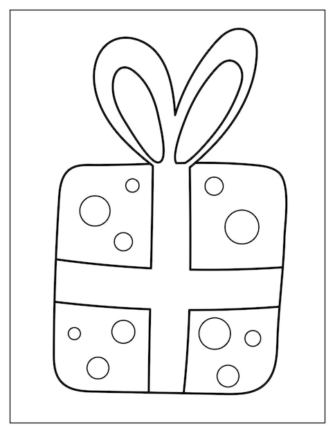 Jolie Page De Coloriage De Boîte-cadeau. Impression Pour Livre De Coloriage Au Format Us Letter Avec Un Cadeau