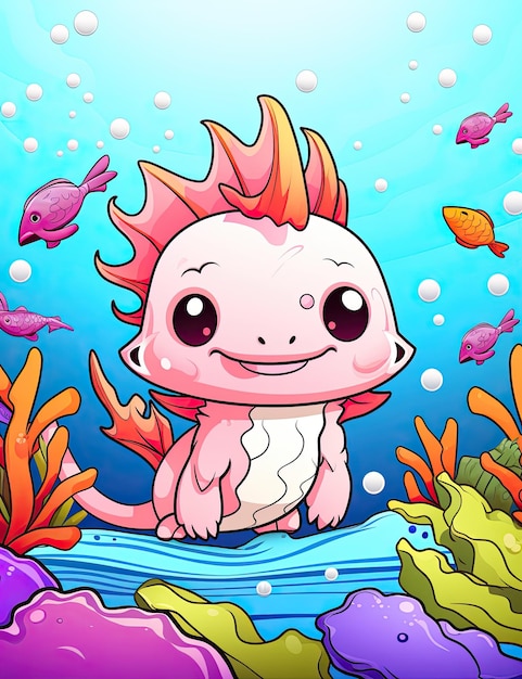 Une jolie peinture d'axolotl