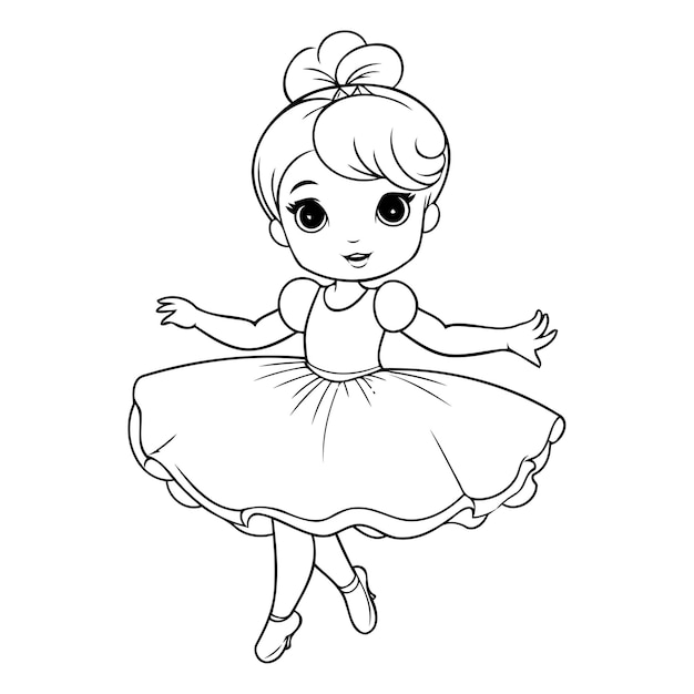 Vecteur une jolie petite ballerine dans un tutu blanc illustration vectorielle