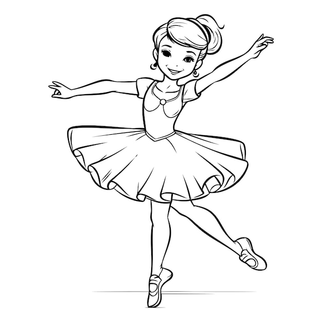 Vecteur une jolie petite ballerine dans un tutu