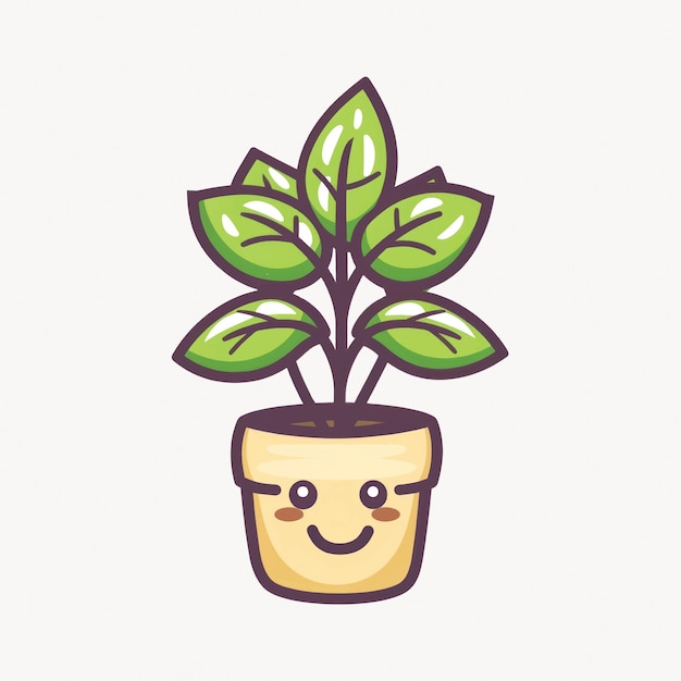 Une jolie plante en pot souriante