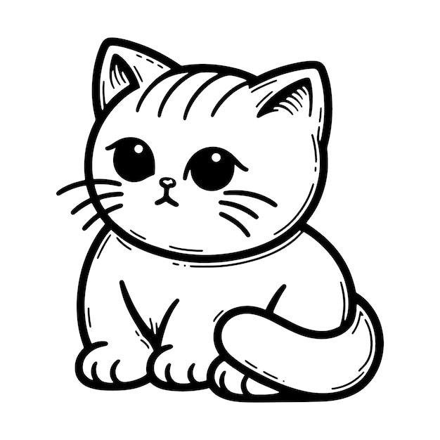 Une jolie silhouette de tête de chat Logo Art vectoriel Icon Illustration Design