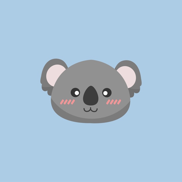 jolie tête de koala dans une conception vectorielle plate