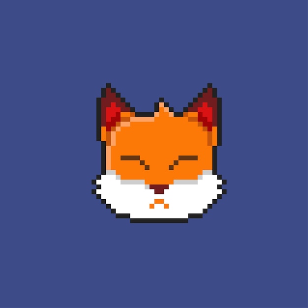 Jolie Tête De Renard Dans Le Style Pixel Art