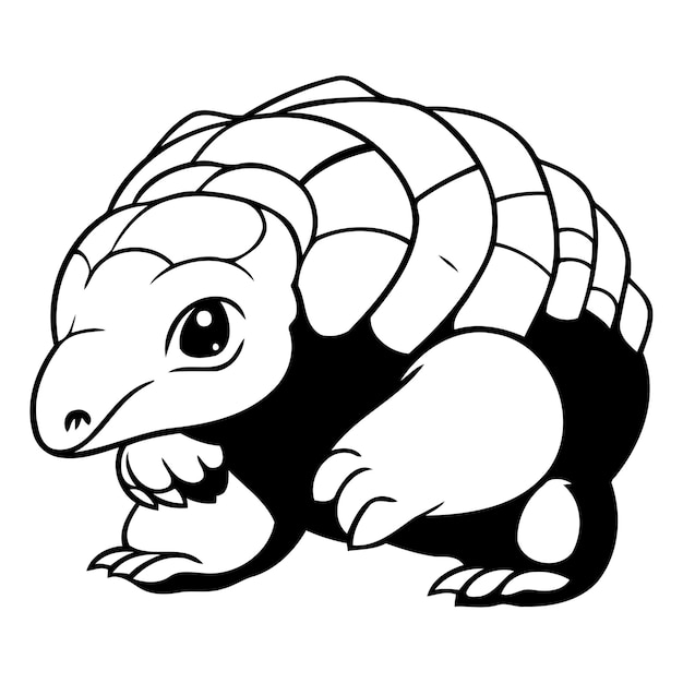 Vecteur une jolie tortue de dessin animé isolée sur un fond blanc illustration vectorielle