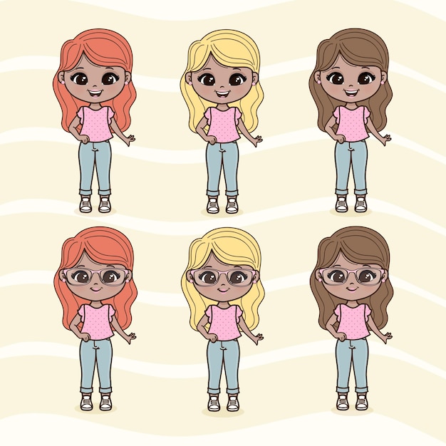 Jolies Illustrations De Petites Filles