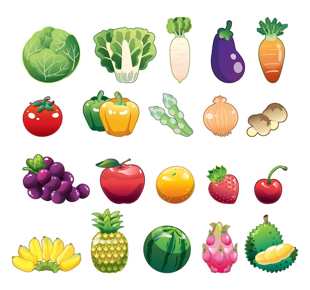 jolis dessins de fruits et légumes