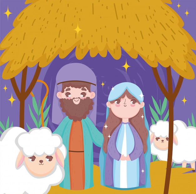 Joseph Et Marie Nativité Joyeux Noel