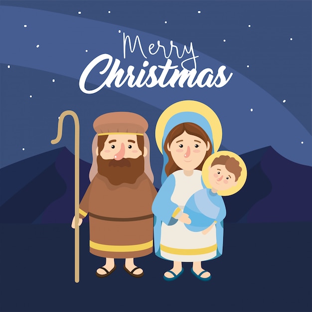 Joseph Et Mery Avec Jésus à L'épiphanie Heureuse