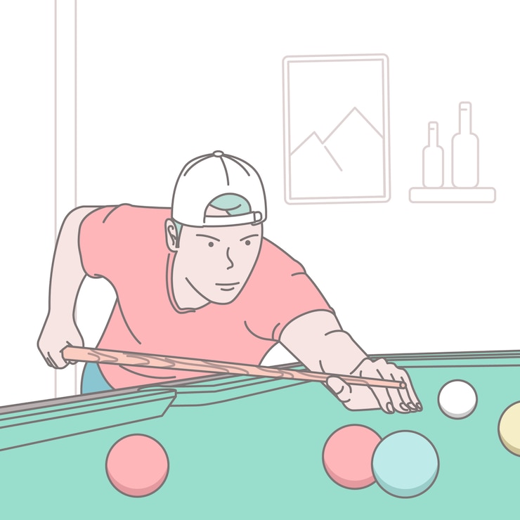 Jouer au billard concept illustration