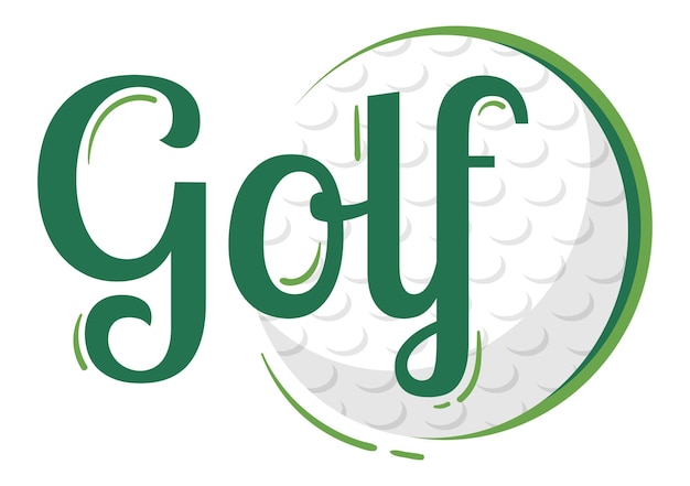 Jouer Au Golf Sport Illustration Avec Des Drapeaux Et De L'équipement Sur Les Plantes Vertes De La Cour à L'extérieur