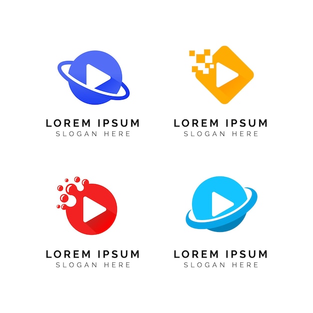 Jouer Au Modèle De Conception De Logo. Conception De Symbole D'icône De Bouton De Lecture