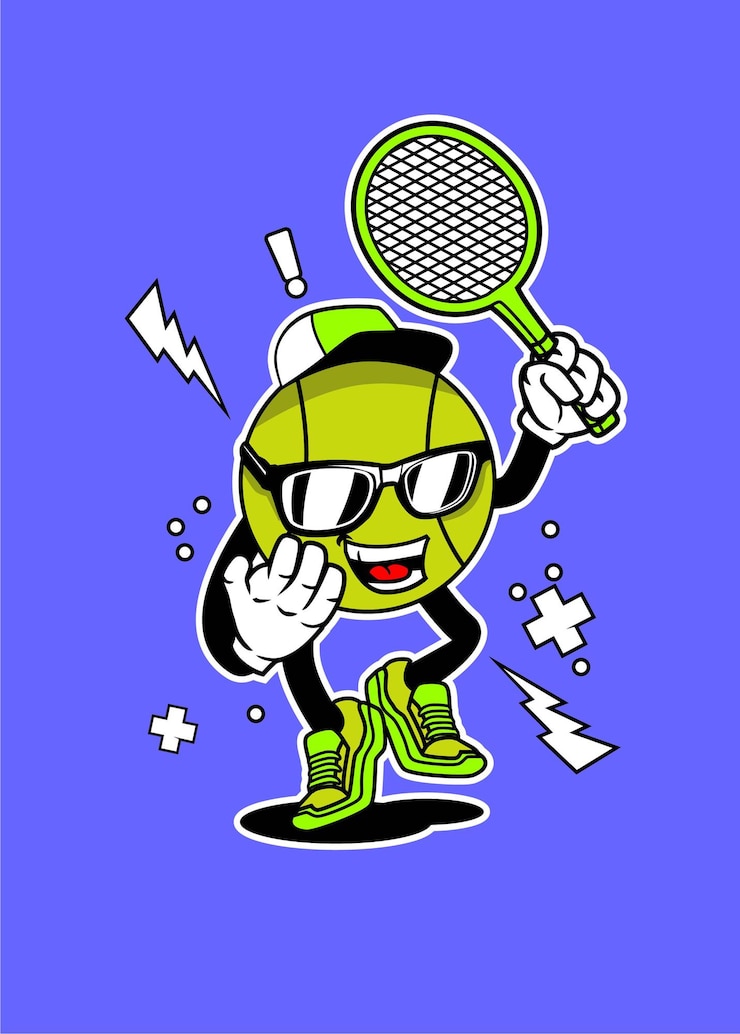 Vecteur jouer la mascotte au tennis