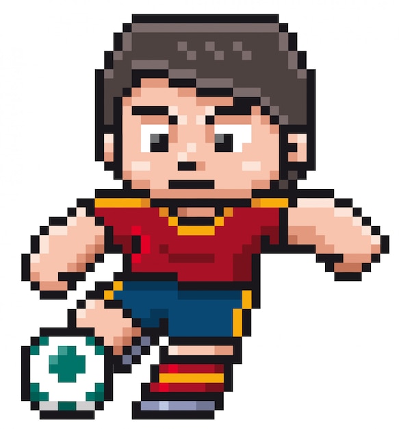 Joueur De Foot De Bande Dessinée - Pixel Design