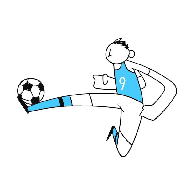 Vecteur joueur de football arrête un ballon de football en volant illustration