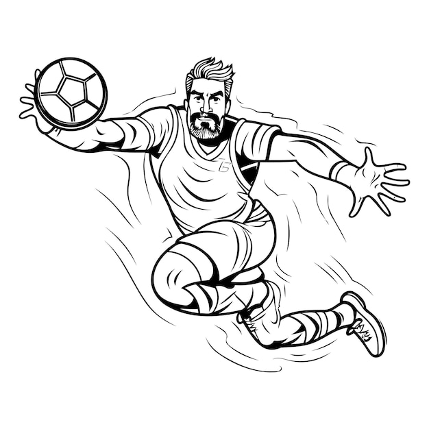 Vecteur joueur de football avec balle illustration vectorielle prête à la coupe en vinyle