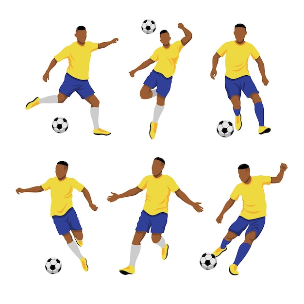 Vecteur joueur football brésil homme illustration coupe monde 2022