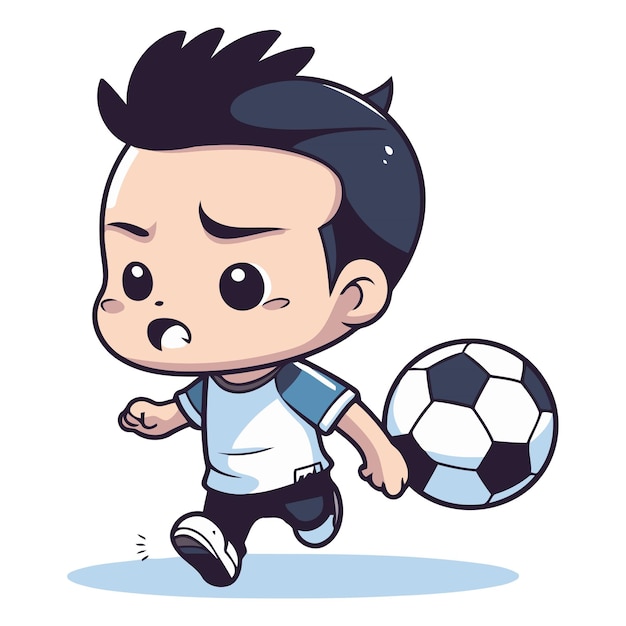 Vecteur joueur de football courant avec un ballon de football illustration de clip-art vectoriel