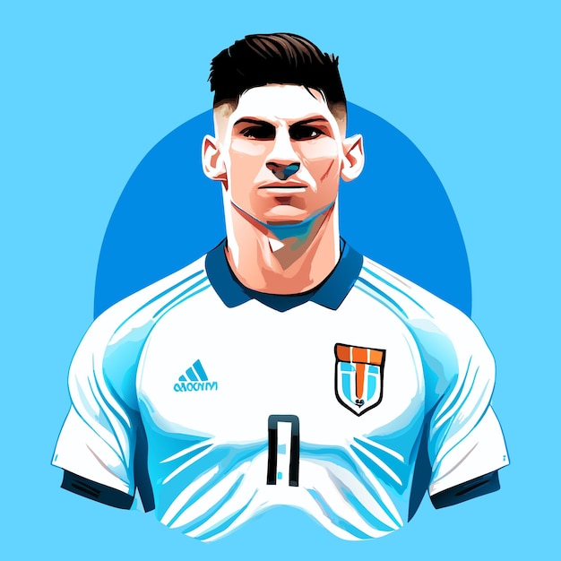 Vecteur joueur de football cristiano ronaldo avec le maillot argentin illustration vectorielle plat