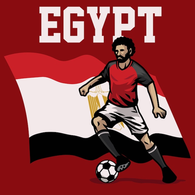 Vecteur joueur de football d'egypte