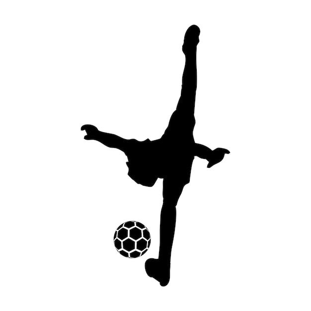 Vecteur joueur de football football silhouette vecteur illustration conception