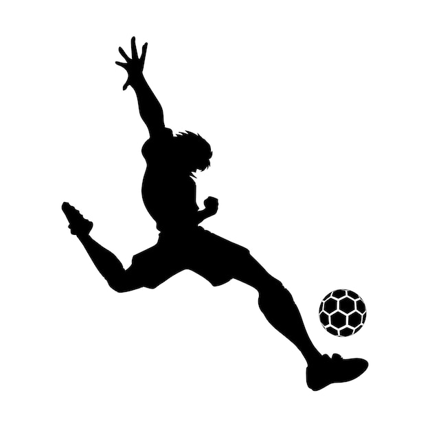 Vecteur joueur de football football silhouette vecteur illustration conception