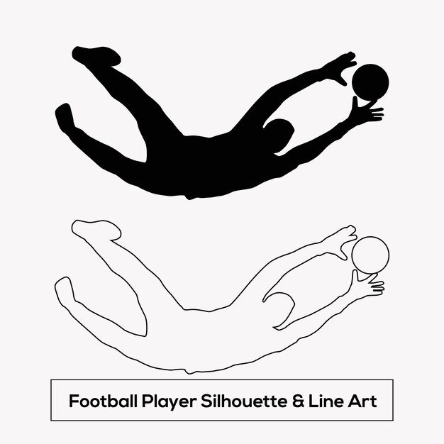 Joueur de football Silhouette amp Art de ligne
