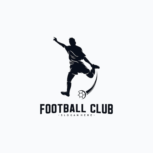 Joueur de football silhouette vecteur de conception de logo