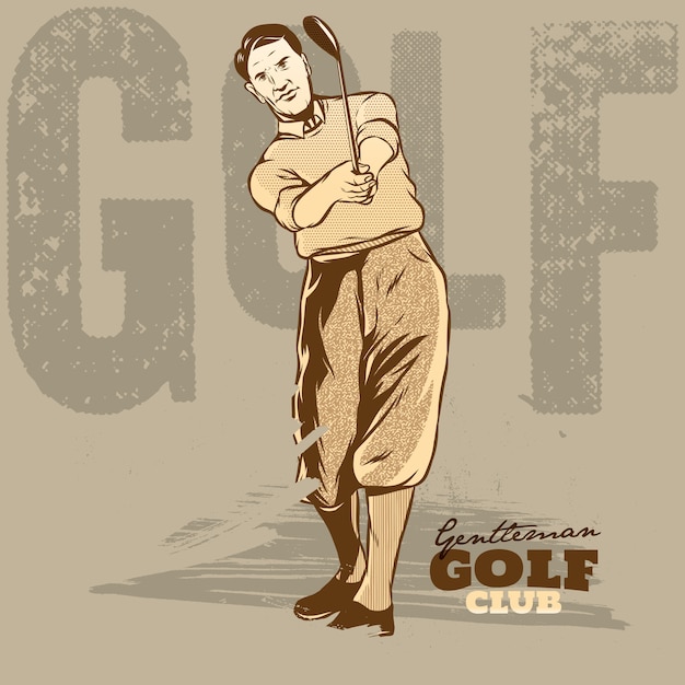 Le Joueur De Golf Fait Une Illustration D'oscillation
