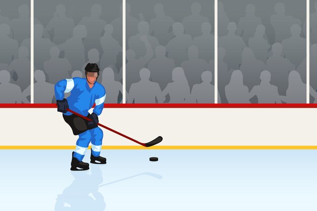 Joueur de hockey dans une patinoire