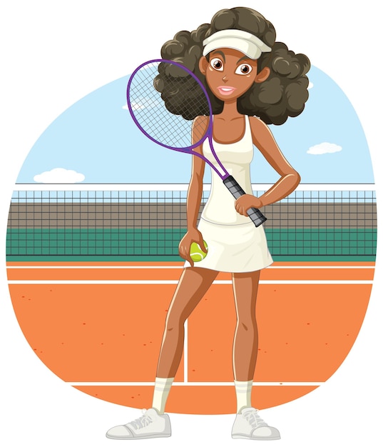 Joueur De Tennis Féminin Avec Raquette