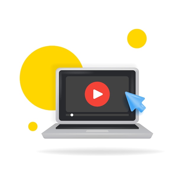 Joueur vidéo 3D isolé sur un fond clair Application de lecteur de service vidéo à la mode et au vecteur moderne dans le style 3D pour la conception de sites Web