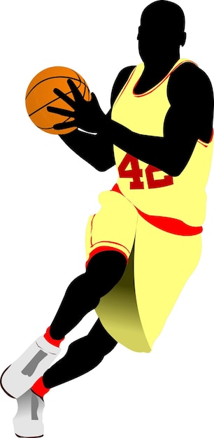 Vecteur joueurs de basket illustration vectorielle colorée pour les concepteurs