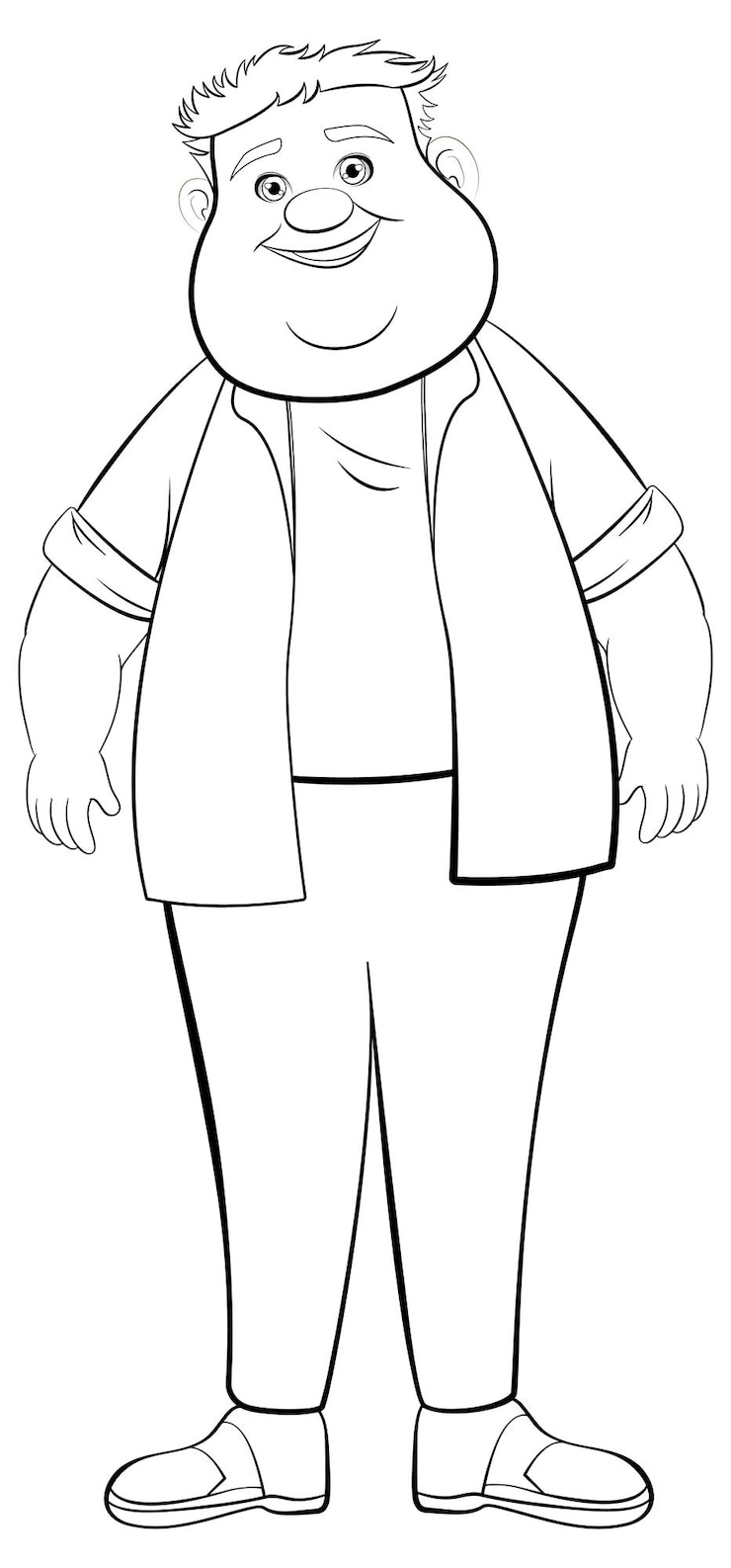 Vecteur joufflu sourire jeune homme dessin animé
