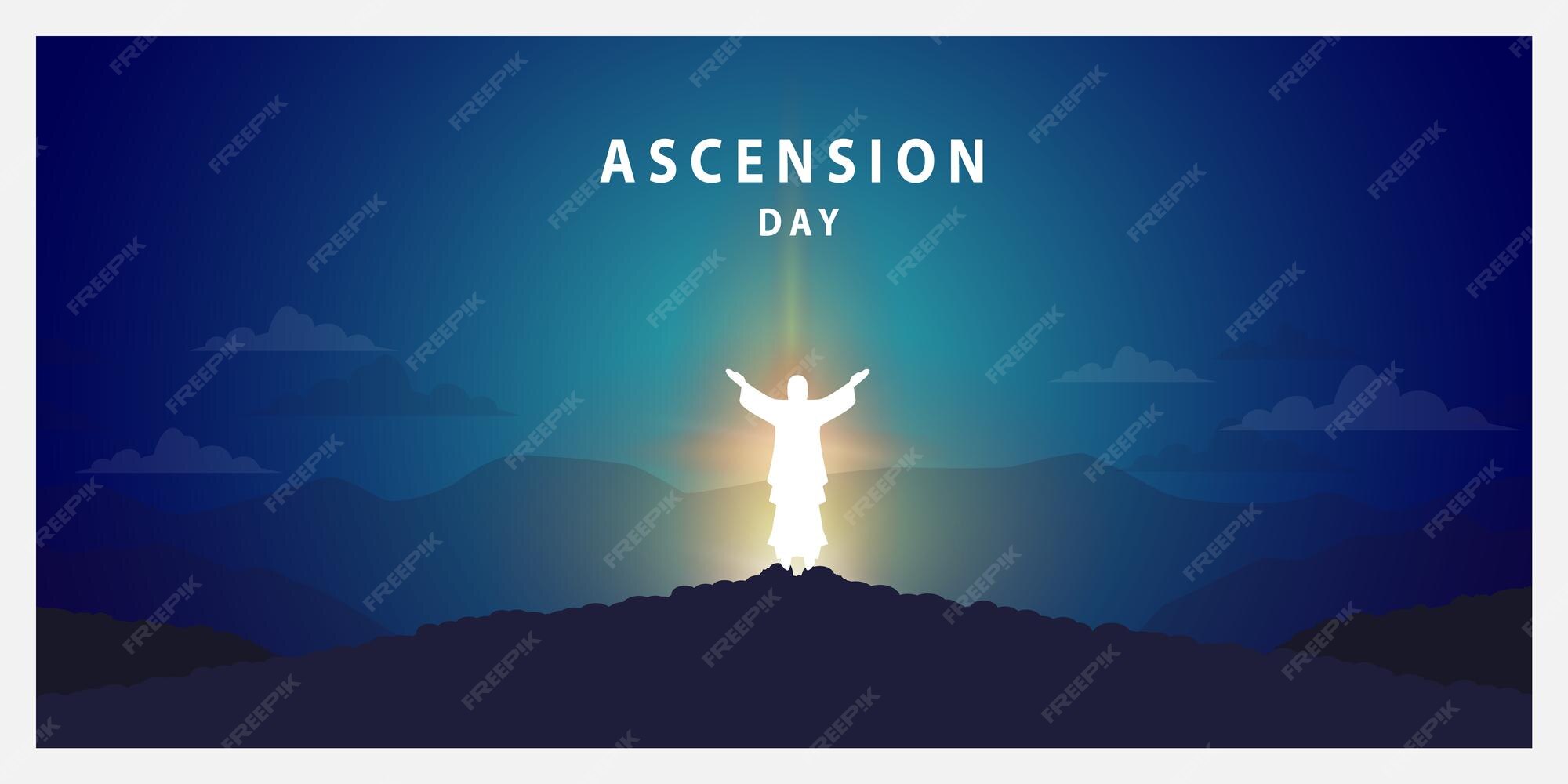 Jour De L'ascension De Jésus Avec Le Symbole Blanc De La Statue De