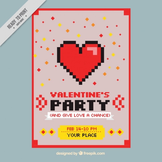 Jour De La Carte De Saint-valentin Dans Le Style Pixel Art