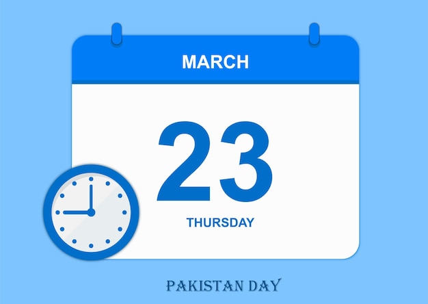 Jour Du Pakistan, Calendrier Des Jours