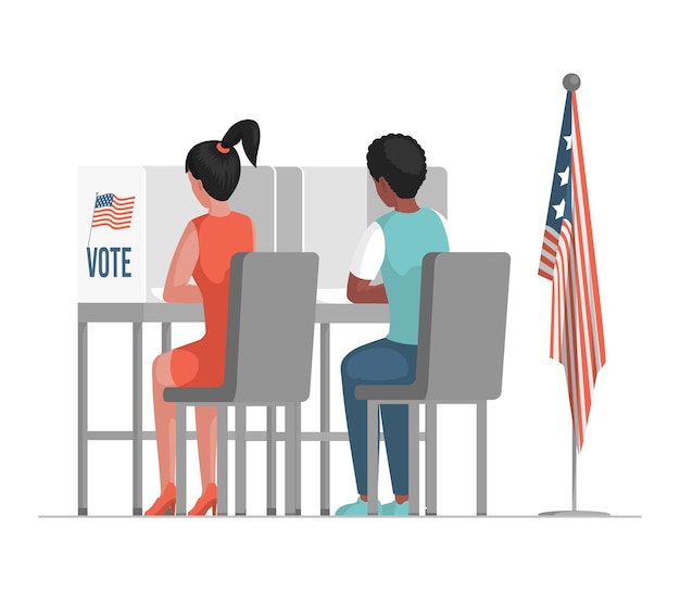 Vecteur jour de l'élection aux états-unis d'amérique illustration.